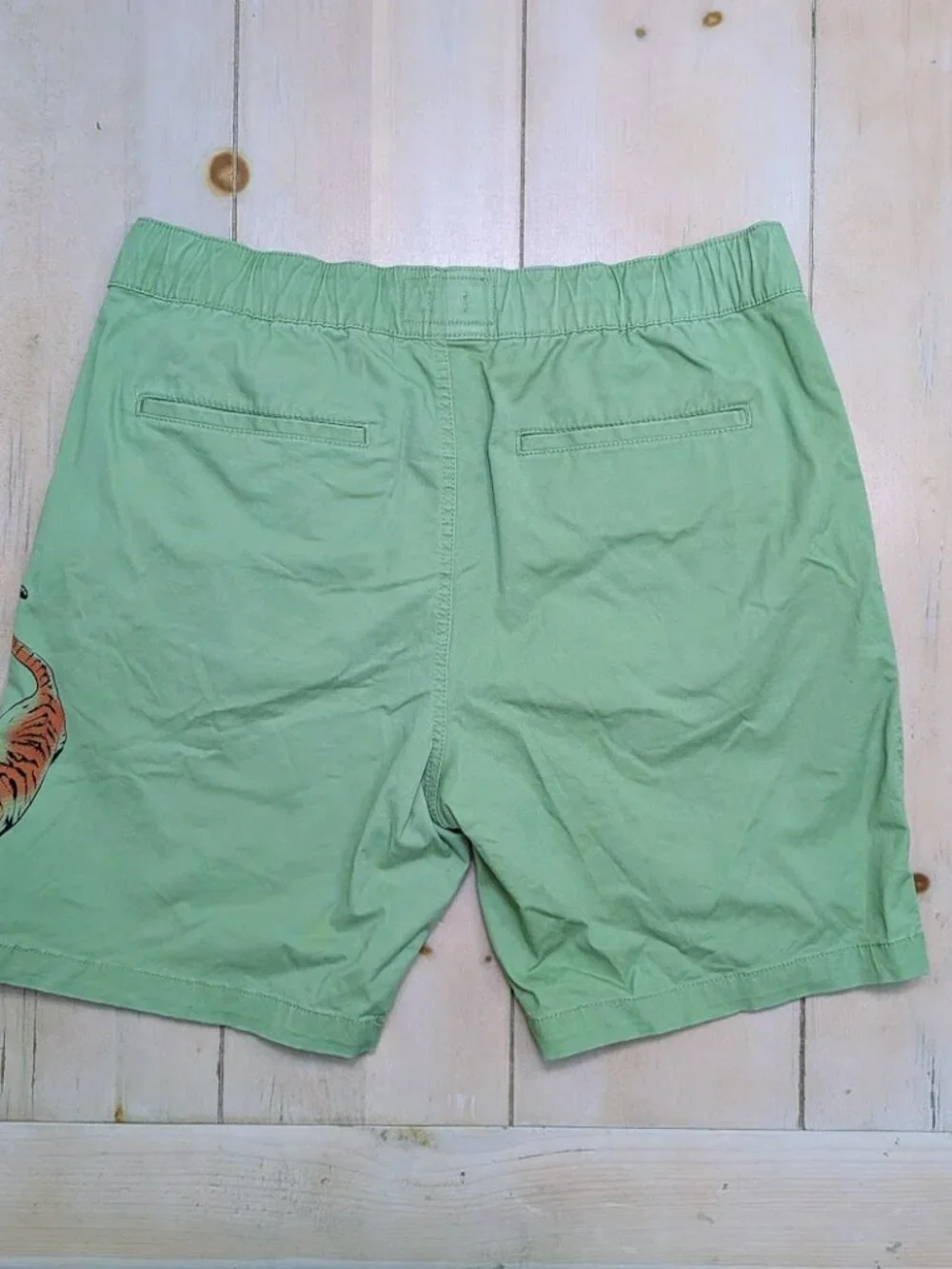 Sun + Stone Tiger Print Green Drawstring Shorts Men’s M